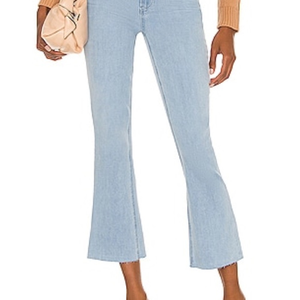 PAIGE Colette Crop Flare jeans stretchy faded blue denim sz 29